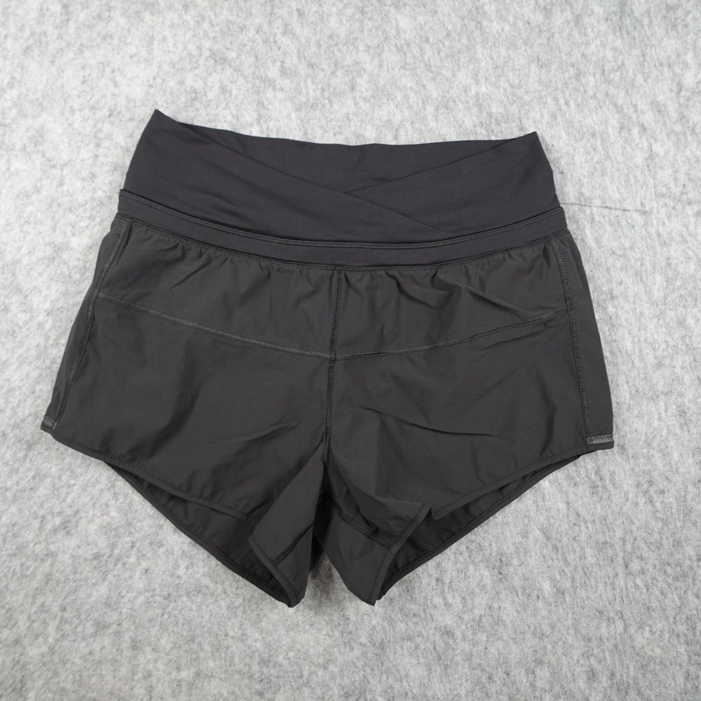 Lululemon Short Women 4 Black Run Pace Crossover Waist Run Workout Athletic